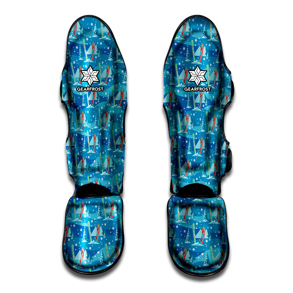 Ski And Snowboard Pattern Print Muay Thai Shin Guard
