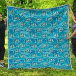 Ski And Snowboard Pattern Print Quilt