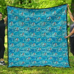 Ski And Snowboard Pattern Print Quilt