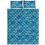 Ski And Snowboard Pattern Print Quilt Bed Set