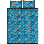 Ski And Snowboard Pattern Print Quilt Bed Set