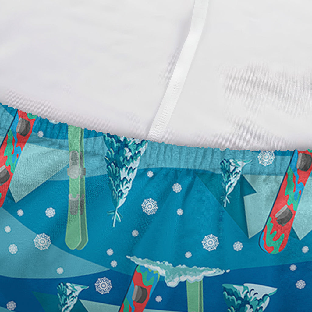 Ski And Snowboard Pattern Print Sofa Cover