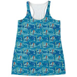 Ski And Snowboard Pattern Print Women's Racerback Tank Top