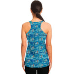 Ski And Snowboard Pattern Print Women's Racerback Tank Top