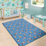Skiing Dog Pattern Print Area Rug