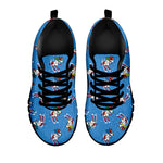 Skiing Dog Pattern Print Black Sneakers