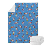 Skiing Dog Pattern Print Blanket