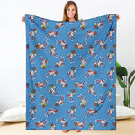 Skiing Dog Pattern Print Blanket