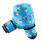 Skiing Dog Pattern Print Boxing Gloves