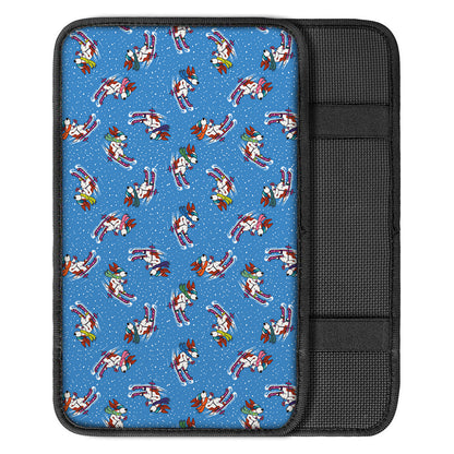 Skiing Dog Pattern Print Car Center Console Cover