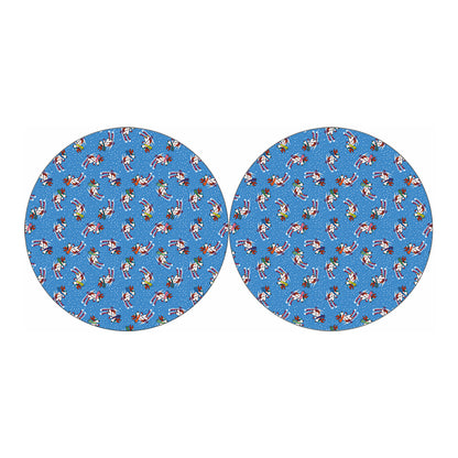 Skiing Dog Pattern Print Car Coasters