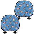 Skiing Dog Pattern Print Car Headrest Covers