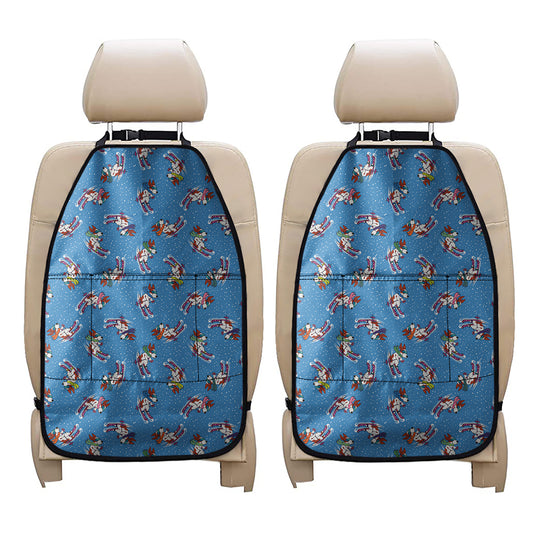 Skiing Dog Pattern Print Car Seat Organizers