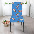 Skiing Dog Pattern Print Dining Chair Slipcover