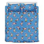 Skiing Dog Pattern Print Duvet Cover Bedding Set