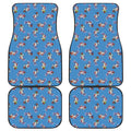 Skiing Dog Pattern Print Front and Back Car Floor Mats