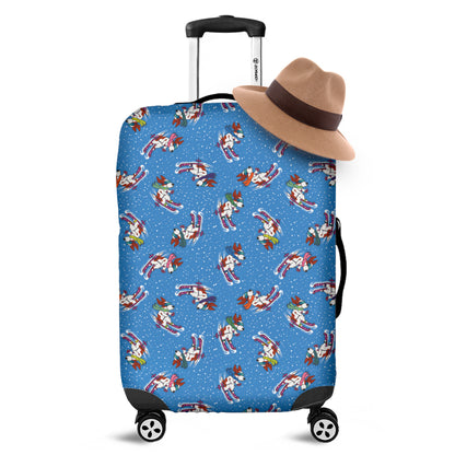 Skiing Dog Pattern Print Luggage Cover