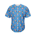 Skiing Dog Pattern Print Men's Baseball Jersey