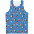 Skiing Dog Pattern Print Men's Tank Top
