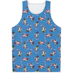 Skiing Dog Pattern Print Men's Tank Top