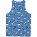 Skiing Dog Pattern Print Men's Tank Top