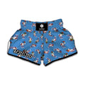 Skiing Dog Pattern Print Muay Thai Boxing Shorts