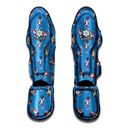 Skiing Dog Pattern Print Muay Thai Shin Guard