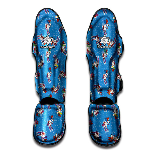 Skiing Dog Pattern Print Muay Thai Shin Guard