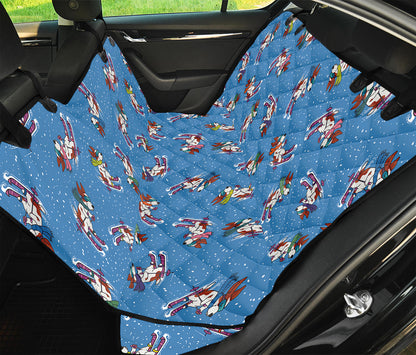 Skiing Dog Pattern Print Pet Car Back Seat Cover