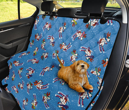 Skiing Dog Pattern Print Pet Car Back Seat Cover