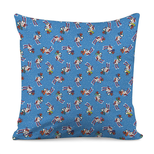 Skiing Dog Pattern Print Pillow Cover