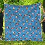 Skiing Dog Pattern Print Quilt