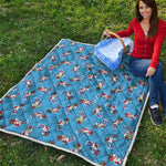 Skiing Dog Pattern Print Quilt