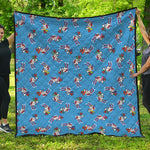 Skiing Dog Pattern Print Quilt