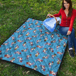Skiing Dog Pattern Print Quilt
