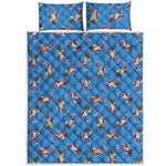 Skiing Dog Pattern Print Quilt Bed Set