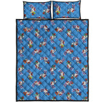 Skiing Dog Pattern Print Quilt Bed Set