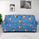 Skiing Dog Pattern Print Sofa Cover