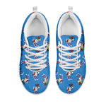 Skiing Dog Pattern Print White Sneakers