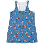Skiing Dog Pattern Print Women's Racerback Tank Top
