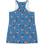 Skiing Dog Pattern Print Women's Racerback Tank Top