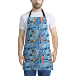 Skiing Equipment Pattern Print Apron