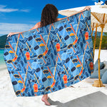 Skiing Equipment Pattern Print Beach Sarong Wrap