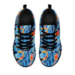 Skiing Equipment Pattern Print Black Sneakers