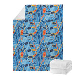 Skiing Equipment Pattern Print Blanket