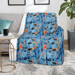 Skiing Equipment Pattern Print Blanket