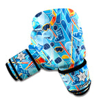 Skiing Equipment Pattern Print Boxing Gloves