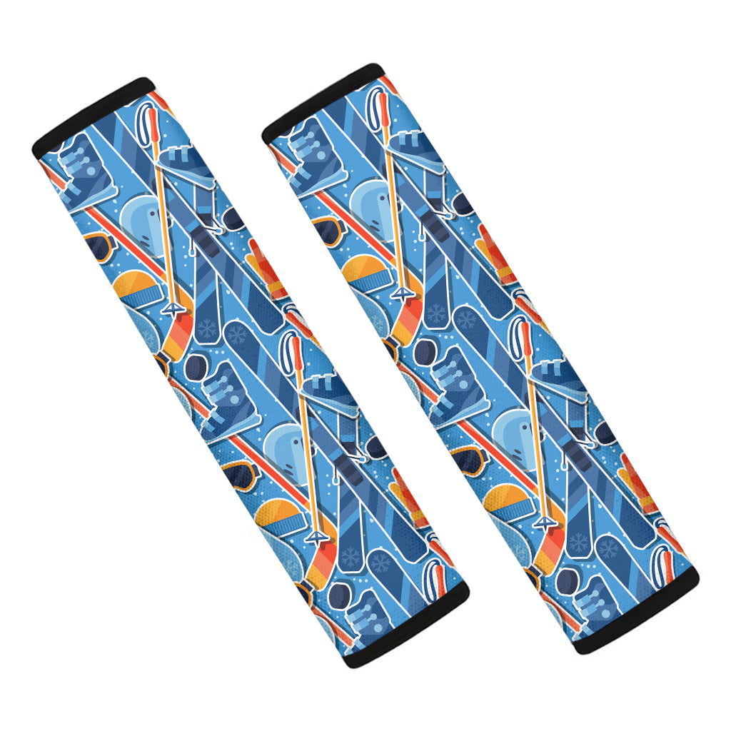 Skiing Equipment Pattern Print Car Seat Belt Covers