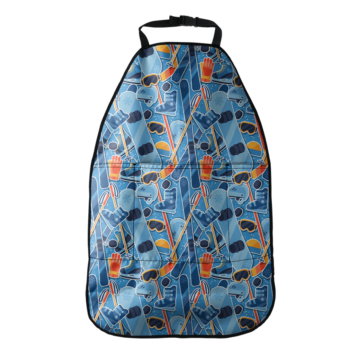 Skiing Equipment Pattern Print Car Seat Organizers