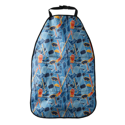 Skiing Equipment Pattern Print Car Seat Organizers